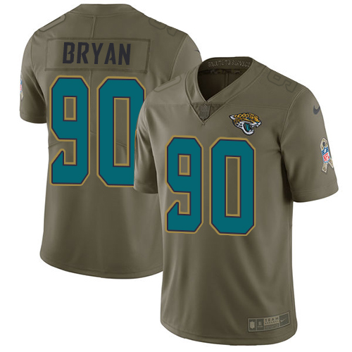 Nike Jacksonville Jaguars #90 Taven Bryan Olive Men Stitched NFL Limited 2017 Salute To Service Jersey